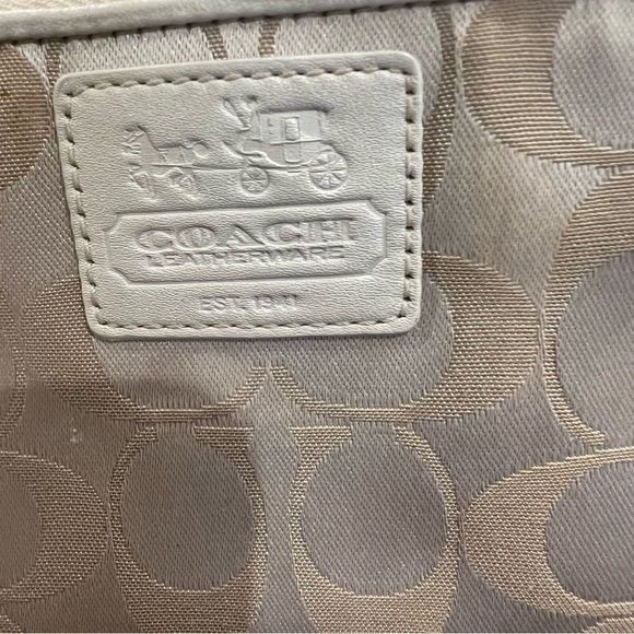 Coach Beige Signature Wristlet - EUC - Picture 2 of 6